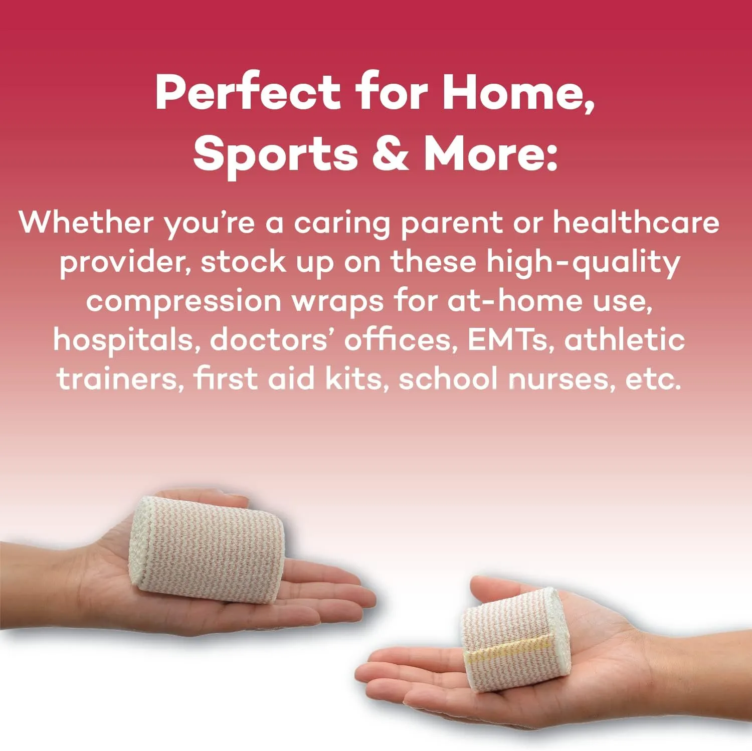 Dealmed 3" Elastic Bandage Wrap with Self-Closure – 50 Elastic Bandages, 5 Yards Stretched Compression Bandage Wrap, Wound Care Product for First Aid Kit and Medical Facilities