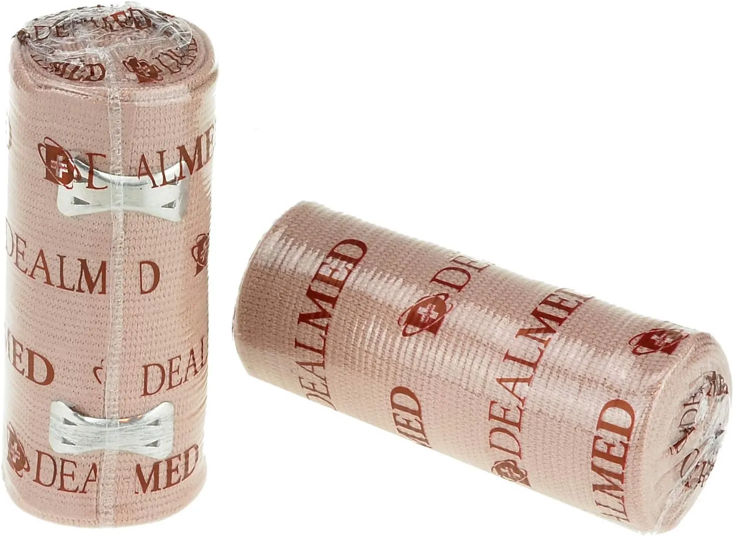 Dealmed 4" Elastic Bandage Wrap with Clip Closure – 50 Elastic Bandages, 4.5 Yards Stretched Compression Bandage Wrap, Wound Care Product for First Aid Kit and Medical Facilities