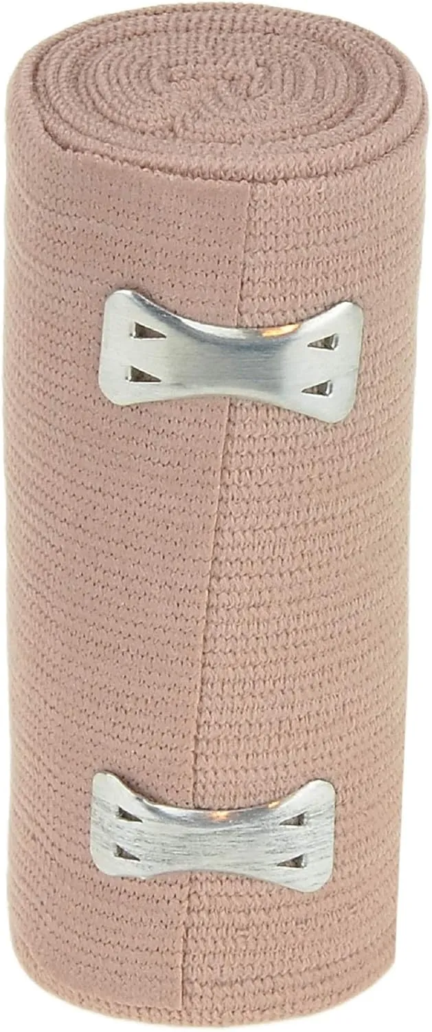 Dealmed 4" Elastic Bandage Wrap with Clip Closure – 50 Elastic Bandages, 4.5 Yards Stretched Compression Bandage Wrap, Wound Care Product for First Aid Kit and Medical Facilities