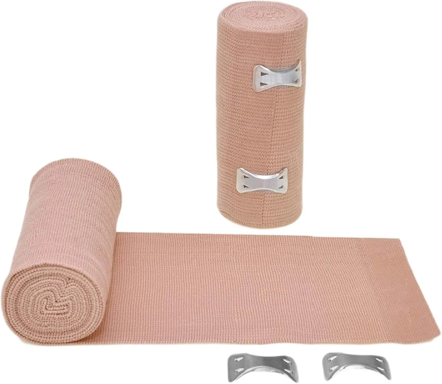 Dealmed 4" Elastic Bandage Wrap with Clip Closure – 50 Elastic Bandages, 4.5 Yards Stretched Compression Bandage Wrap, Wound Care Product for First Aid Kit and Medical Facilities