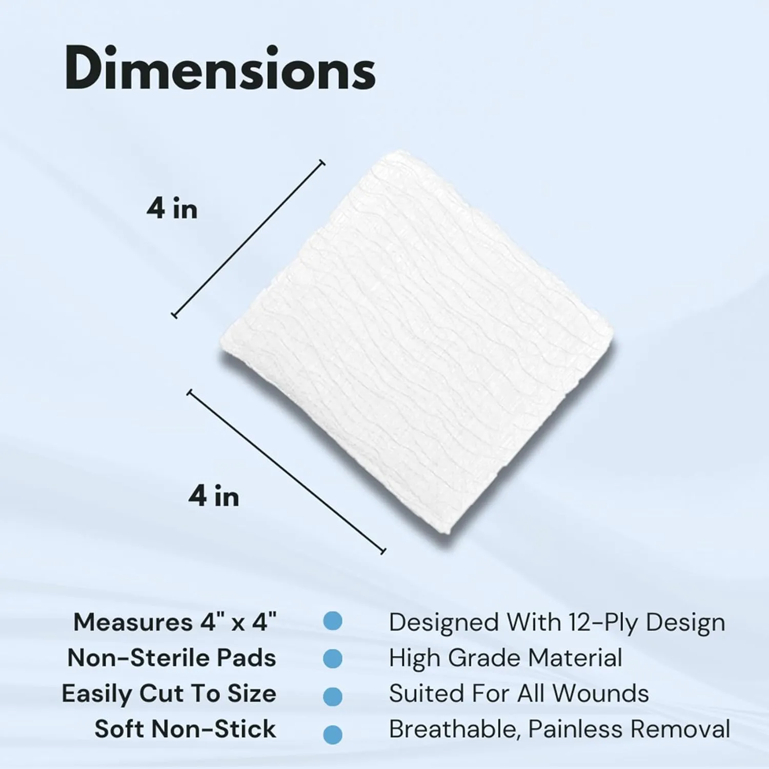 Dealmed 4" x 4" Surgical Sponges, 12-Ply, Absorbent Woven Gauze Pads, Non-Sterile Wound Care for First Aid Kit and Medical Facilities, 200 Count (Case of 10)