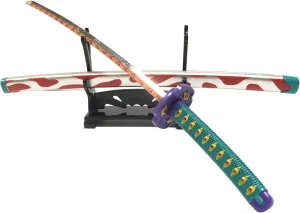 Demon Slayer 1/6 Size 10'' Kokushibou Katana Martial Arts Game Collection Sword Party Supplies Gift Sword Metal Arts Collections Room Decoration (Kokushibou)