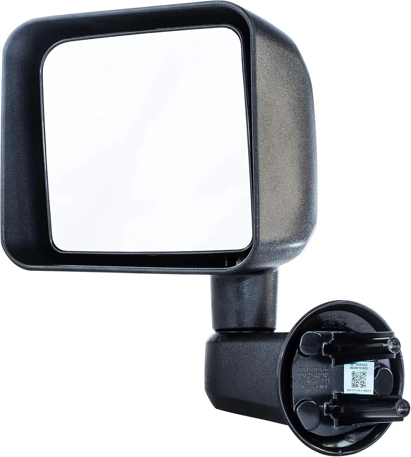 Dependable Direct Left Driver Side Textured Manual Operated Non-Heated Folding Mirror Compatible With Jeep Wrangler 2007-2016 - Parts Link # CH1320271