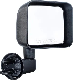 Dependable Direct Passenger Side Mirror Fits Jeep Wrangler (2007 2008 2009 2010 2011 2012 2013 2014 2015 2016 2017) Textured Non-Heated Folding Door Right Rear View Door Replacement Mirror CH1321271