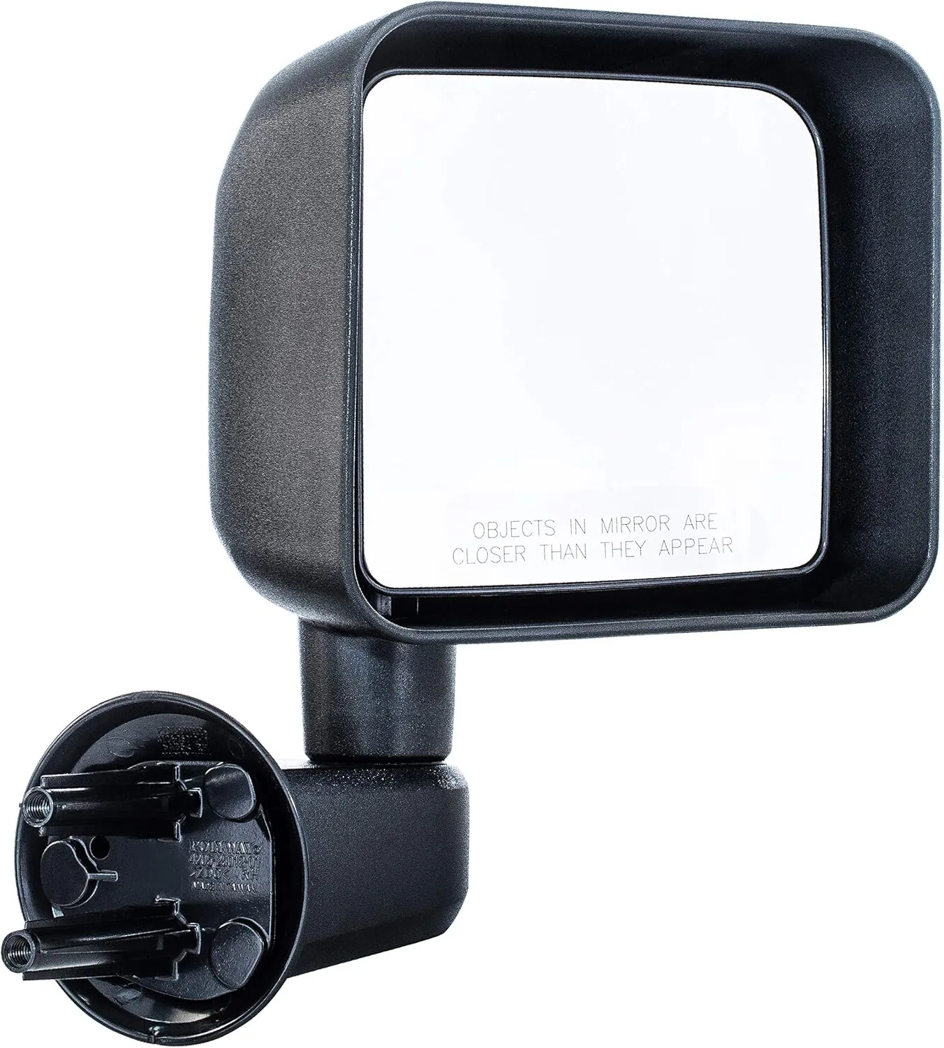 Dependable Direct Passenger Side Mirror Fits Jeep Wrangler (2007 2008 2009 2010 2011 2012 2013 2014 2015 2016 2017) Textured Non-Heated Folding Door Right Rear View Door Replacement Mirror CH1321271