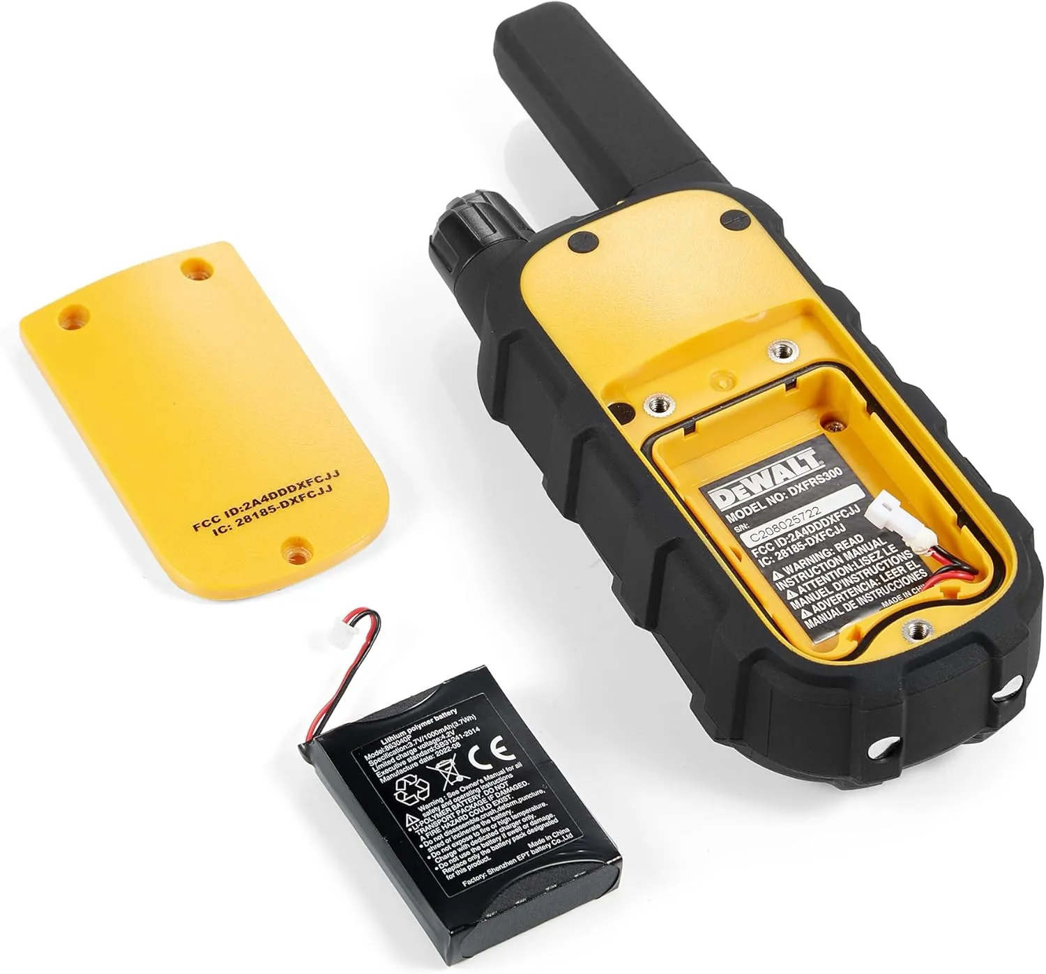 DEWALT DXFRS300 1 Watt Heavy Duty Walkie Talkies - Waterproof, Shock Resistant, Long Range & Rechargeable Two-Way Radio with VOX (2 Pack)