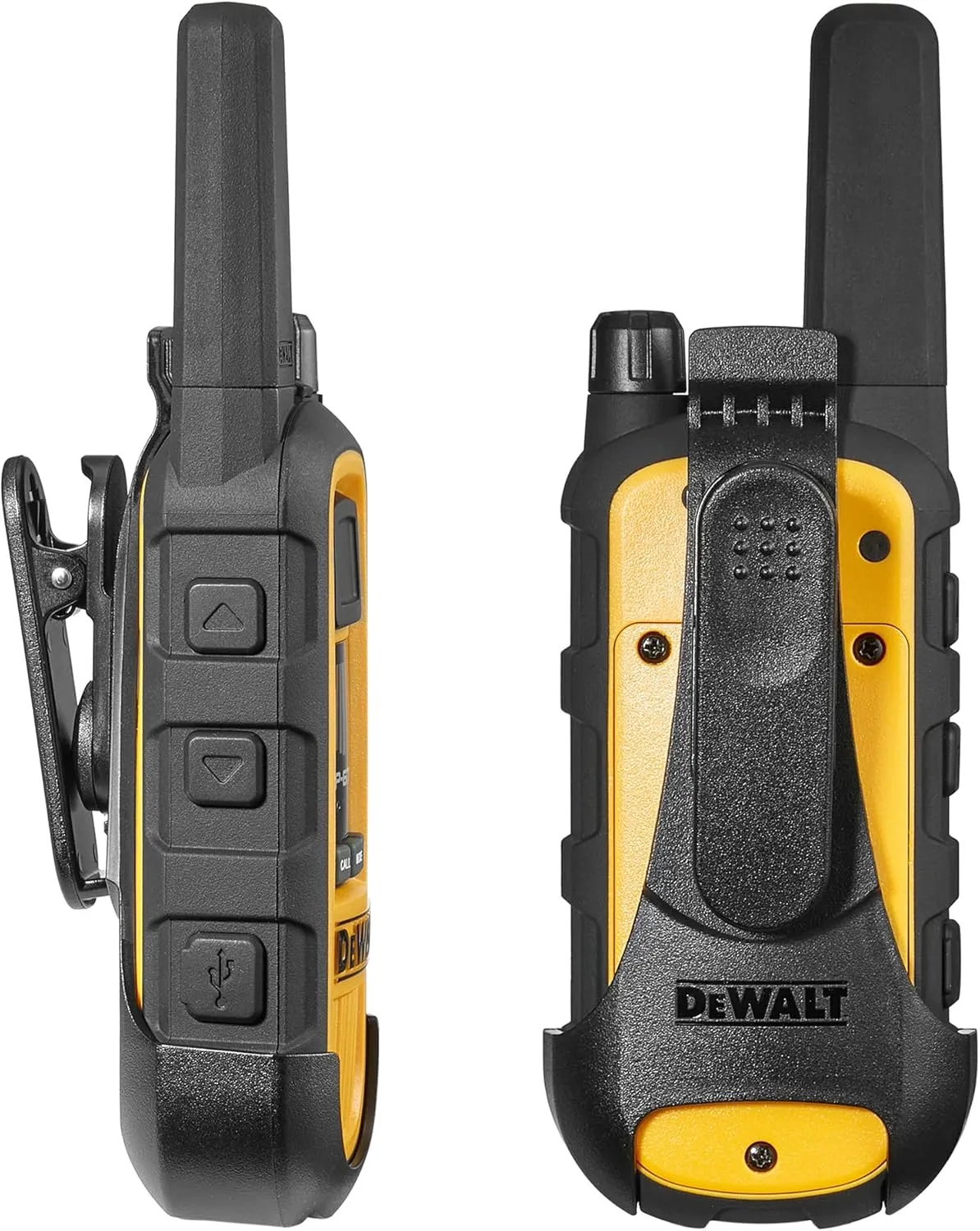DEWALT DXFRS800 2 Watt Heavy Duty Walkie Talkies - Waterproof, Shock Resistant, Long Range & Rechargeable Two-Way Radio with VOX (2 Pack)