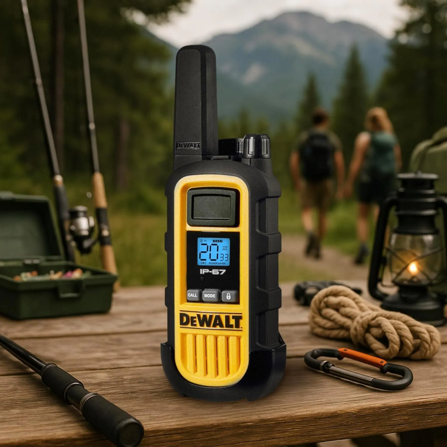 DEWALT DXFRS800 2 Watt Heavy Duty Walkie Talkies - Waterproof, Shock Resistant, Long Range & Rechargeable Two-Way Radio with VOX (2 Pack)
