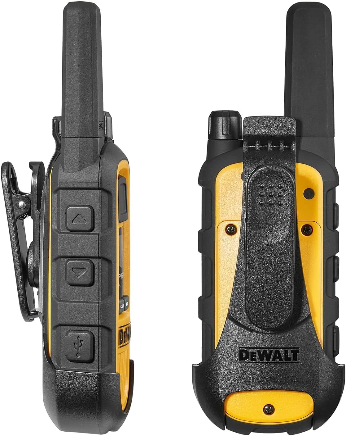 DEWALT DXFRS800 2 Watt Heavy Duty Walkie Talkies - Waterproof, Shock Resistant, Long Range & Rechargeable Two-Way Radio with VOX