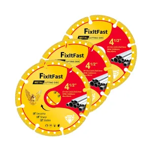 Diamond Cutting Wheel 4 1/2 x 7/8 Inch with 4/5" and 5/8" Washer,Cut Off Wheels 4 1 2 inch,4.5 Cut Off Wheel for Metal with 6000  Cuts on Rebar,Iron,INOX-3 Pack