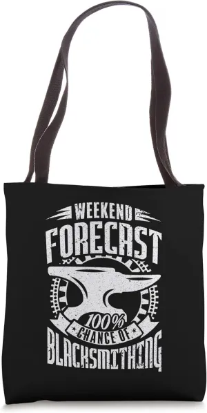 Distressed Vintage Blacksmith Weekend Forecast for Men Tote Bag