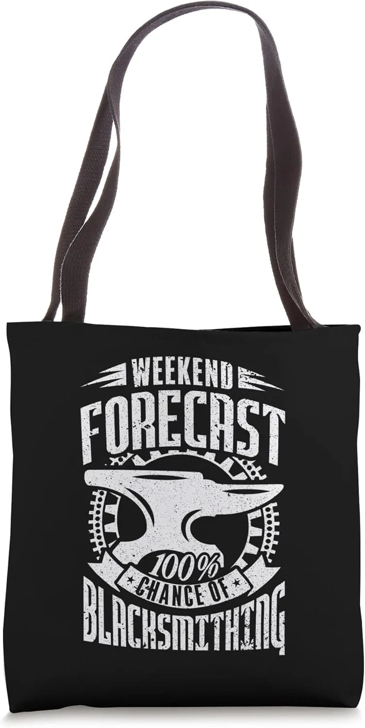 Distressed Vintage Blacksmith Weekend Forecast for Men Tote Bag