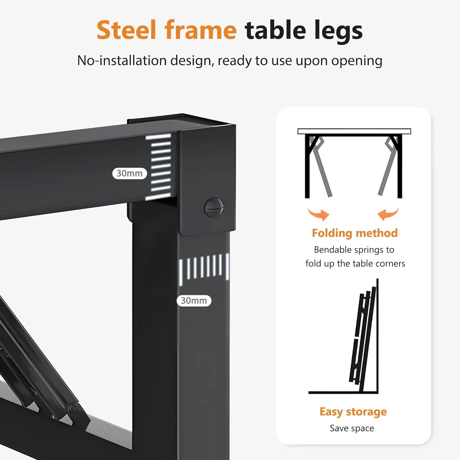 DlandHome Folding Desk - 31.5 Inch Small Computer Desk for Home Office - Folding Table Writing Table for Small Spaces - No Assembly Required - Retro