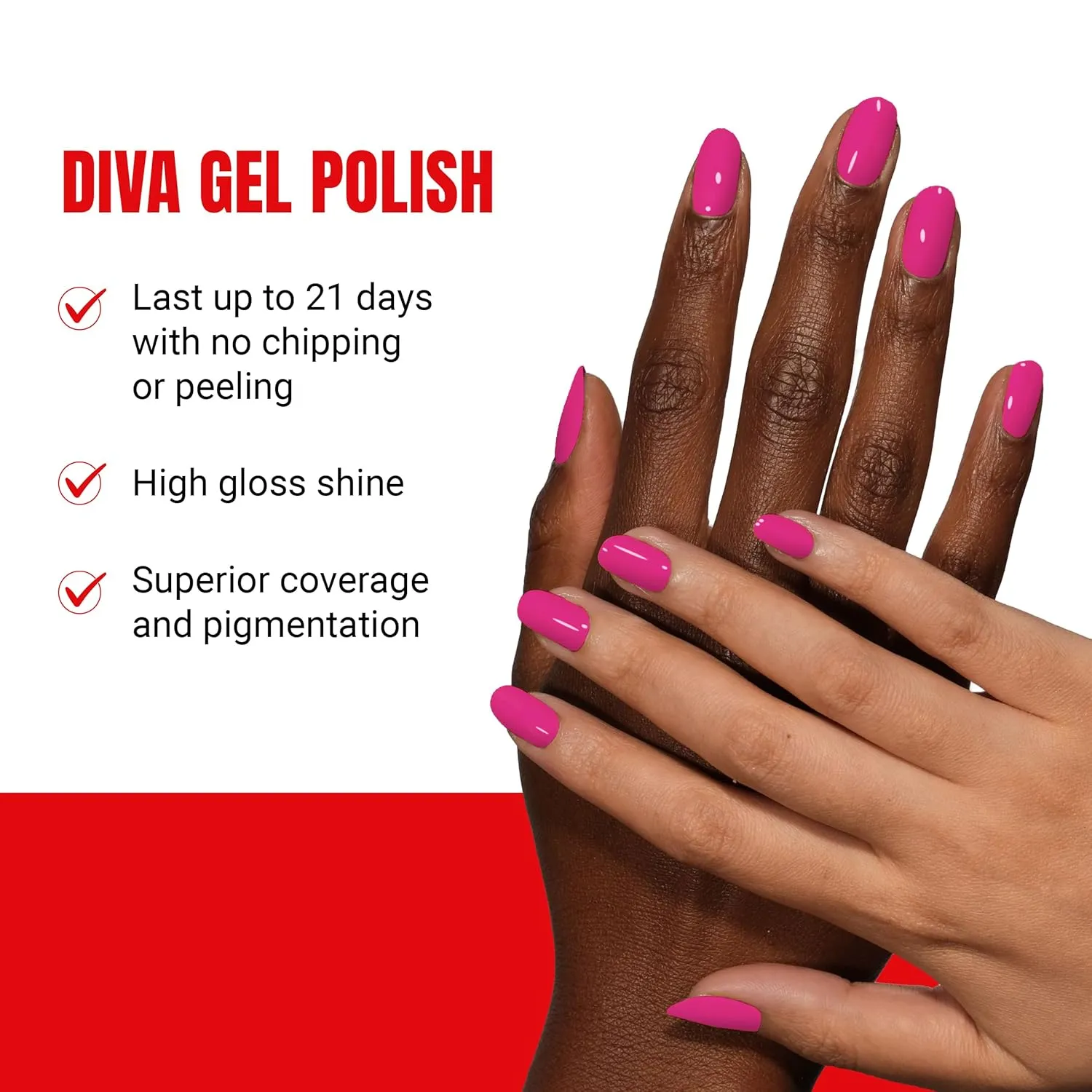 DND Diva Gel Polish Set, First Class Collection, UV/LED Gel Polish and Air Dry Nail Lacquer, Matching Chip-Free Polish Duo, 215 Fuchsia Rose, 0.5 Fl Oz