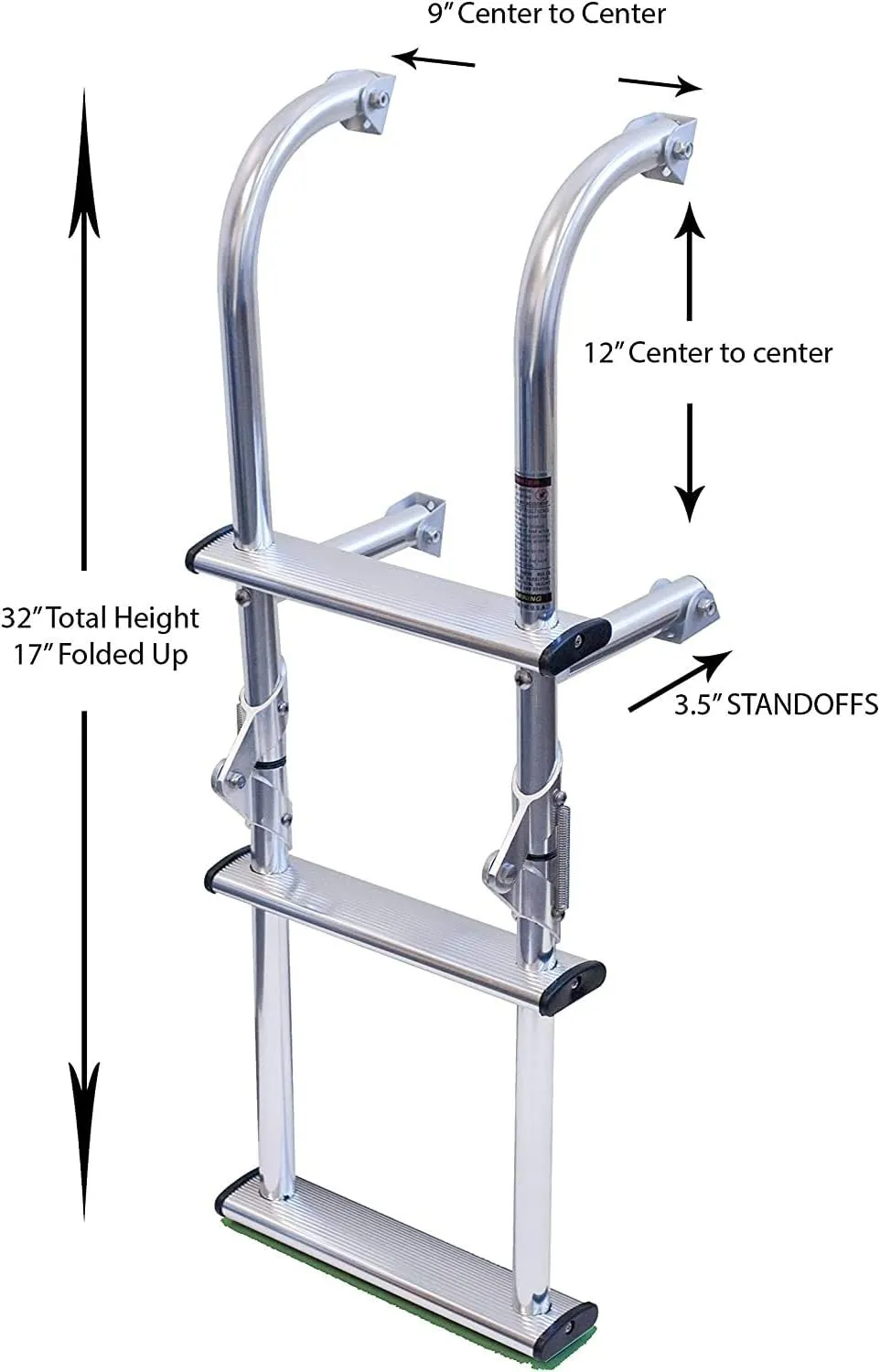 DotLine Universal Mount Aluminum Folding Transom Boat Ladder – Durable, Foldable, Secure Boarding