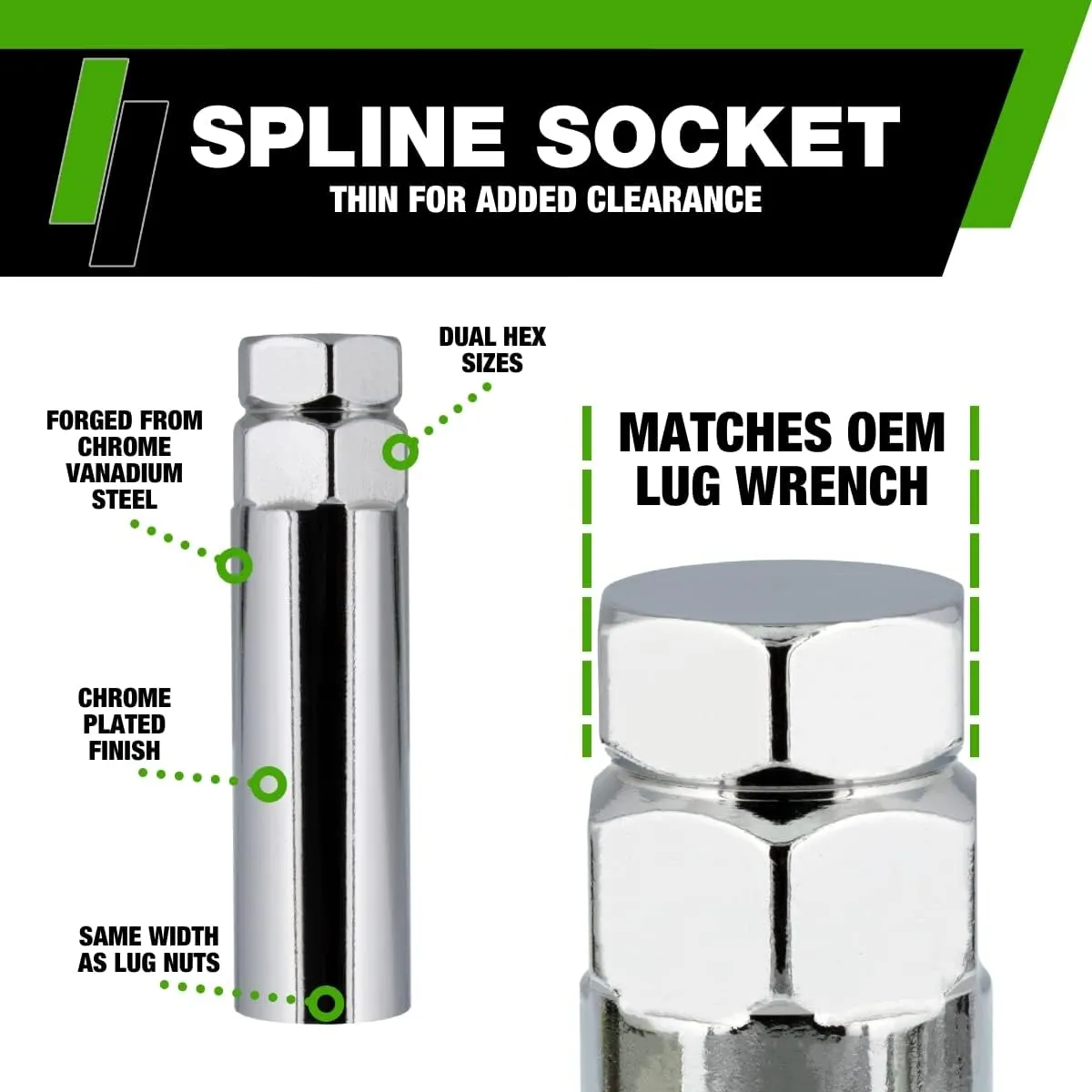 DPAccessories Lug Nuts Compatible with 2007-2018 Jeep Wrangler JK | Black Spline Style | Aftermarket Aluminum Wheels Only | Set of 23 Wheel Nuts & 1 Tool | DWRA2A-BK/023