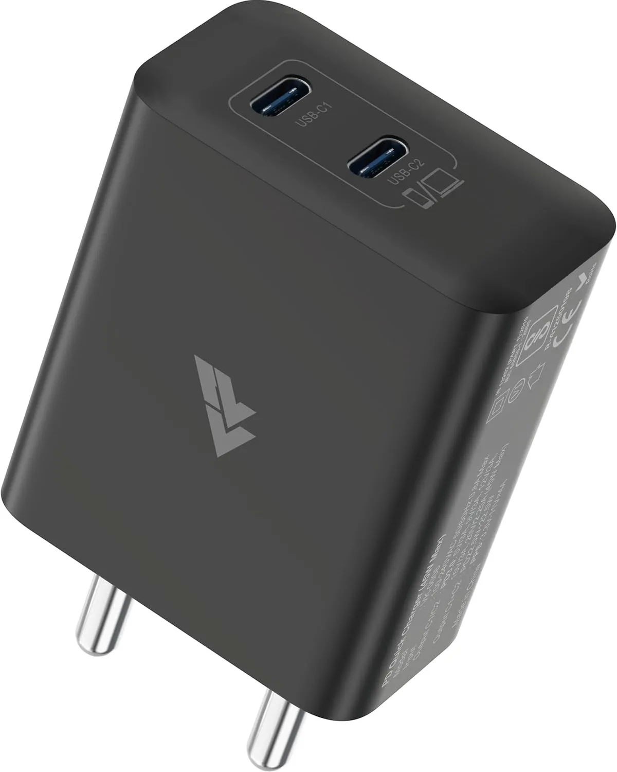 DR VAKU® Duotex 45W PD Dual Port GaN Charger Type C Adapter for iPhone 16/16 Plus/16 Pro/16 Pro Max, 15/14/13/12 Series, Samsung & All Android Devices USB-C Fast Charger