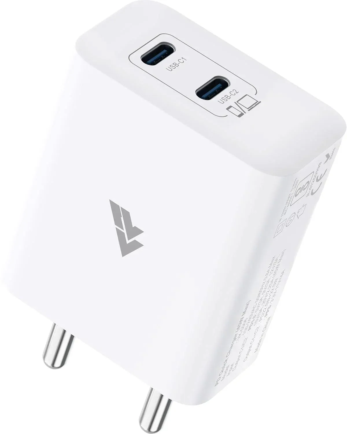DR VAKU® Duotex 45W PD Dual Port GaN Charger Type C Adapter for iPhone 16/16 Plus/16 Pro/16 Pro Max, 15/14/13/12 Series, Samsung & All Android Devices USB-C Fast Charger