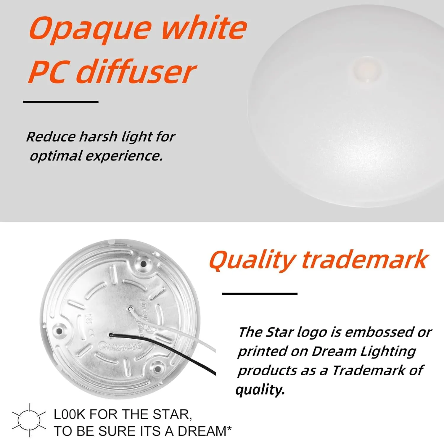 Dream lighting RV 12volt LED Ceiling Lights Interior Trailer Boat Dome Light with Switch 4000K Pure White Lighting 5.4W 4.5inch Pack of 2