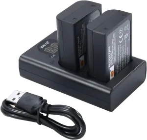 DSTE 2PCS BLX-1 BLX1 High Capacity Li-ion Battery   Dual LCD Battery Charger Compatible with Olympus OM System OM-1 Camera