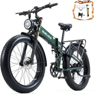 Dual Motor 2000W/1000W Electric Bike for Adult 48V 30AH/20Ah Removable Battery Up to &120 Miles Long Range 26"Fat Tire Off Road Mountain Full Suspension Electric Bicycle,Adjustable Stem,UL Certified