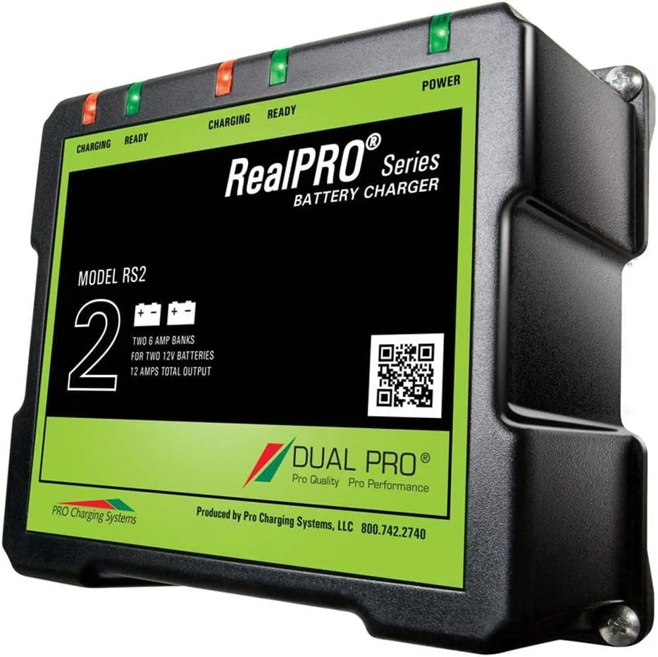 Dual Pro Recreation Series Dual Output Charger 2-6 AMP Bank RS2