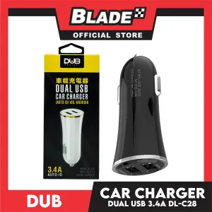 Dub Car Charger Dual USB 3.4A Auto-ID DL-C28 for Android and iOS