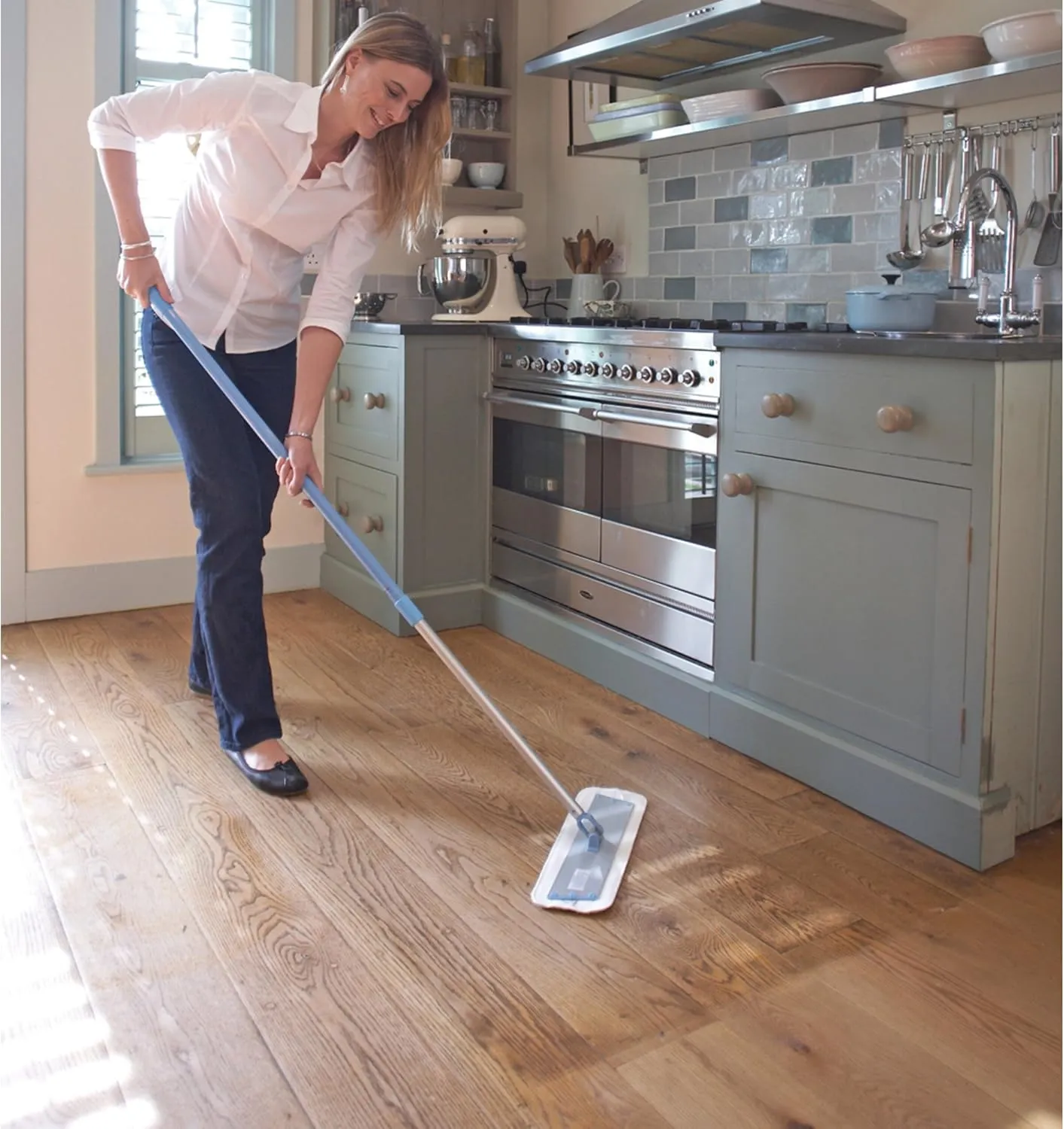 E-Cloth Deep Clean Mop, Microfiber Mop, Perfect Floor Cleaner for Hardwood, Laminate, Tile and Stone Flooring, Washable and Reusable, 100 Wash Promise