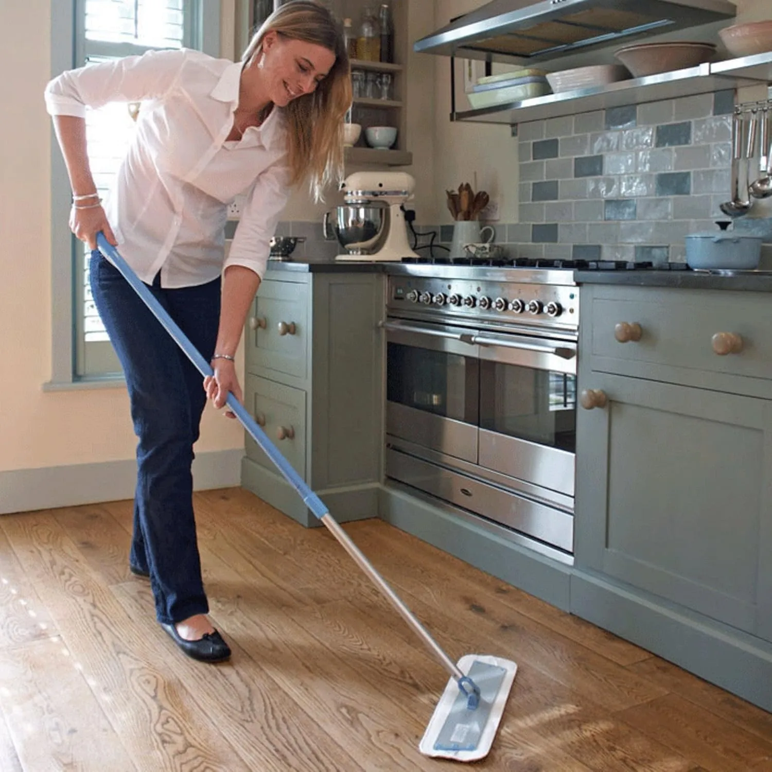 E-Cloth Deep Clean Mop, Microfiber Mop, Perfect Floor Cleaner for Hardwood, Laminate, Tile and Stone Flooring, Washable and Reusable, 100 Wash Promise