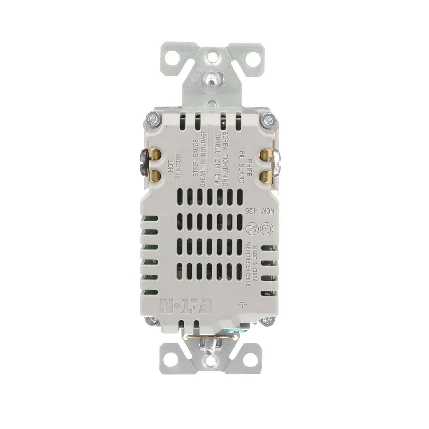 Eaton 3.6A USB Type A Charger with TR Duplex Receptacle 20A/125V, Silver Granite