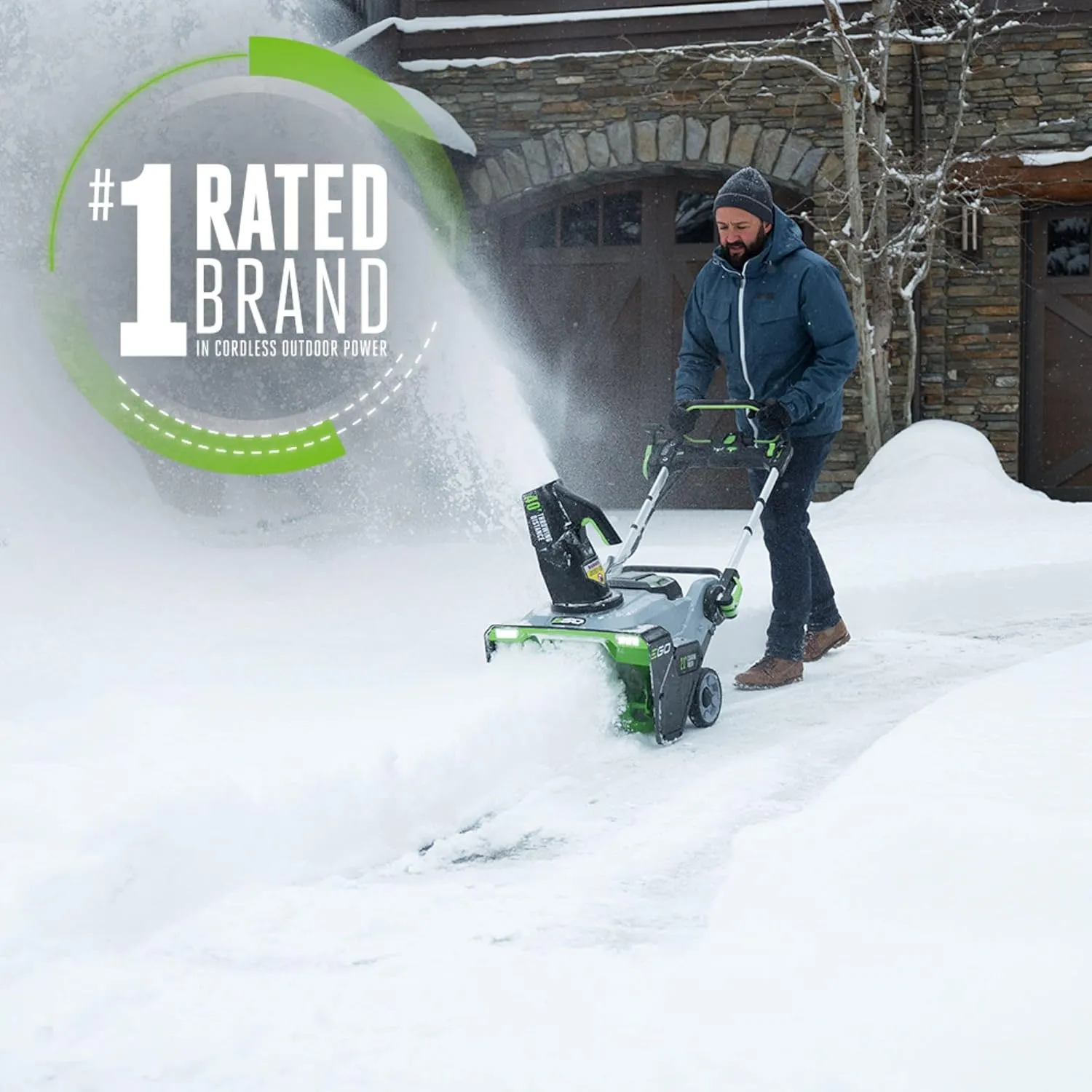 EGO POWER  21" Electric Snow Blower, Cordless Steel Auger, Includes (2) 56V 7.5Ah Batteries and Dual Port Charger - SNT2114