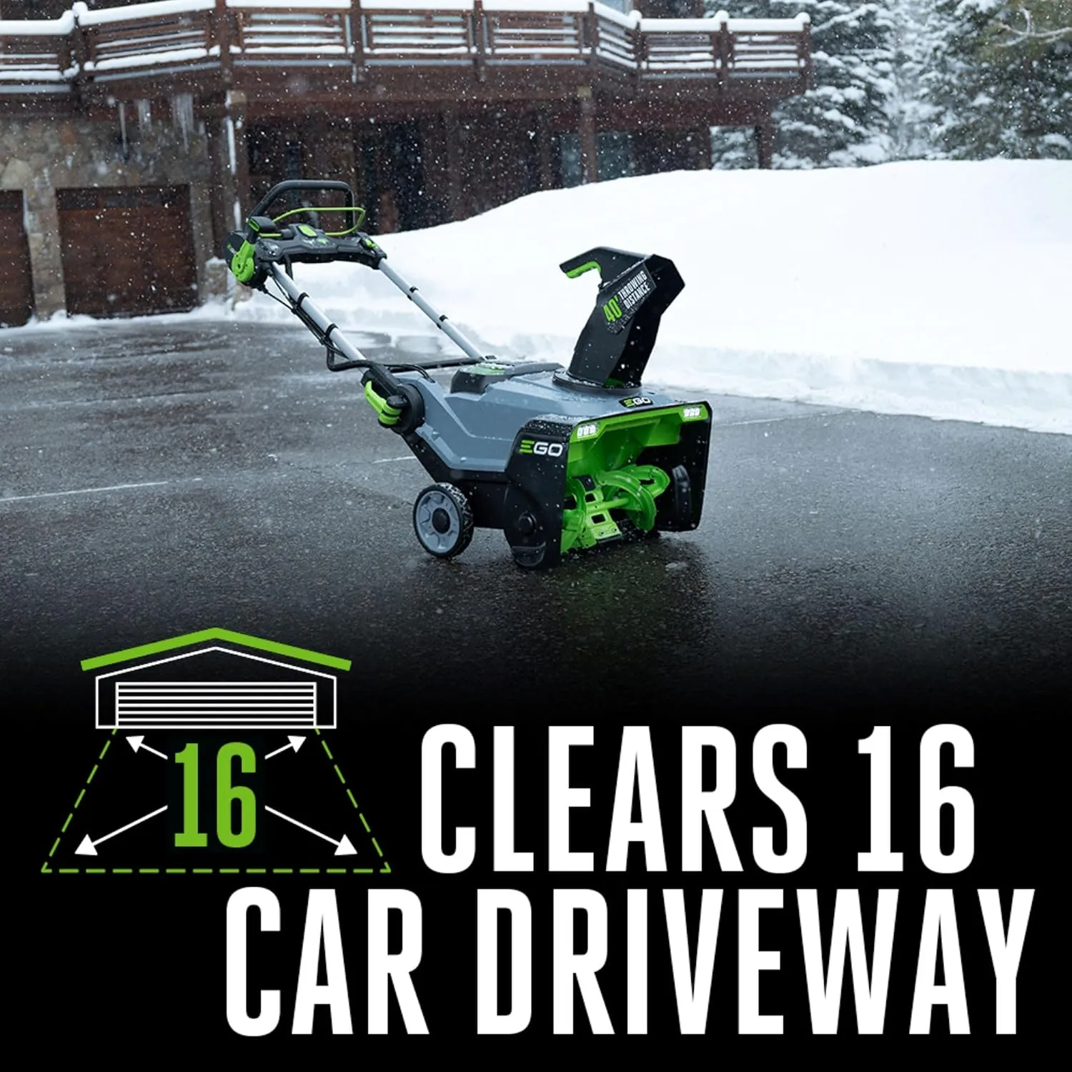 EGO POWER  21" Electric Snow Blower, Cordless Steel Auger, Includes (2) 56V 7.5Ah Batteries and Dual Port Charger - SNT2114