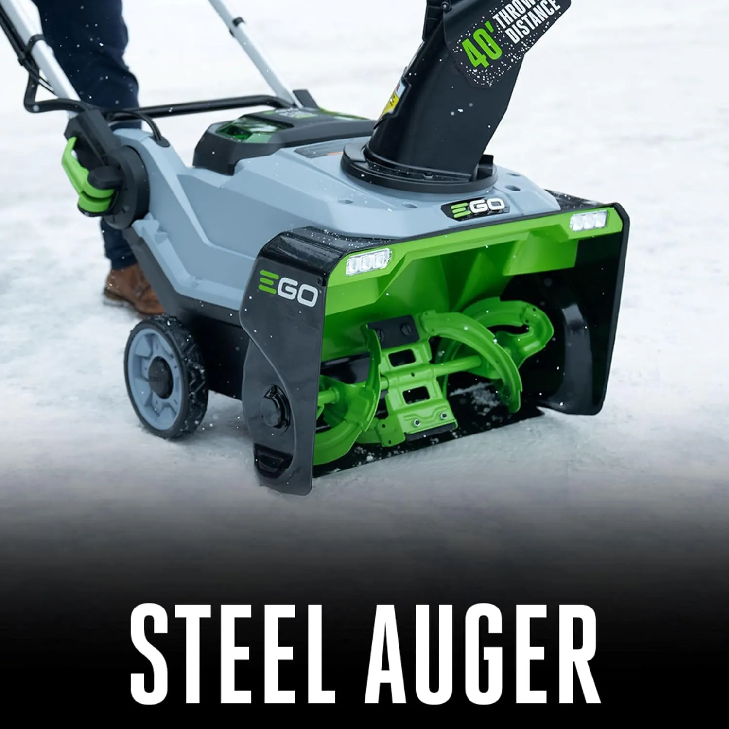 EGO POWER  21" Electric Snow Blower, Cordless Steel Auger, Includes (2) 56V 7.5Ah Batteries and Dual Port Charger - SNT2114