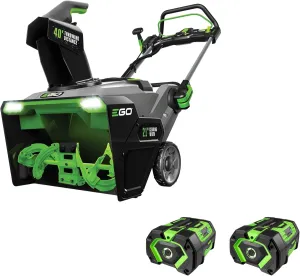 EGO POWER  21" Electric Snow Blower, Cordless Steel Auger, Includes (2) 56V 7.5Ah Batteries and Dual Port Charger - SNT2114
