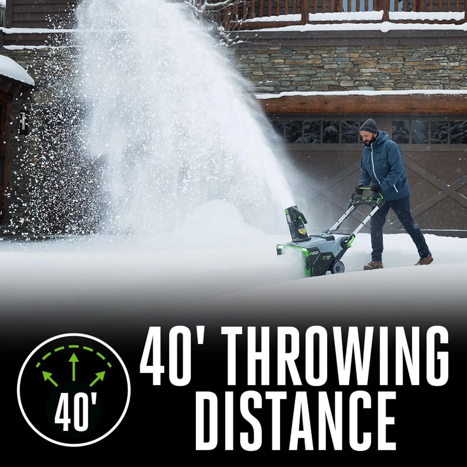 EGO POWER  21" Electric Snow Blower, Cordless Steel Auger, Includes (2) 56V 7.5Ah Batteries and Dual Port Charger - SNT2114