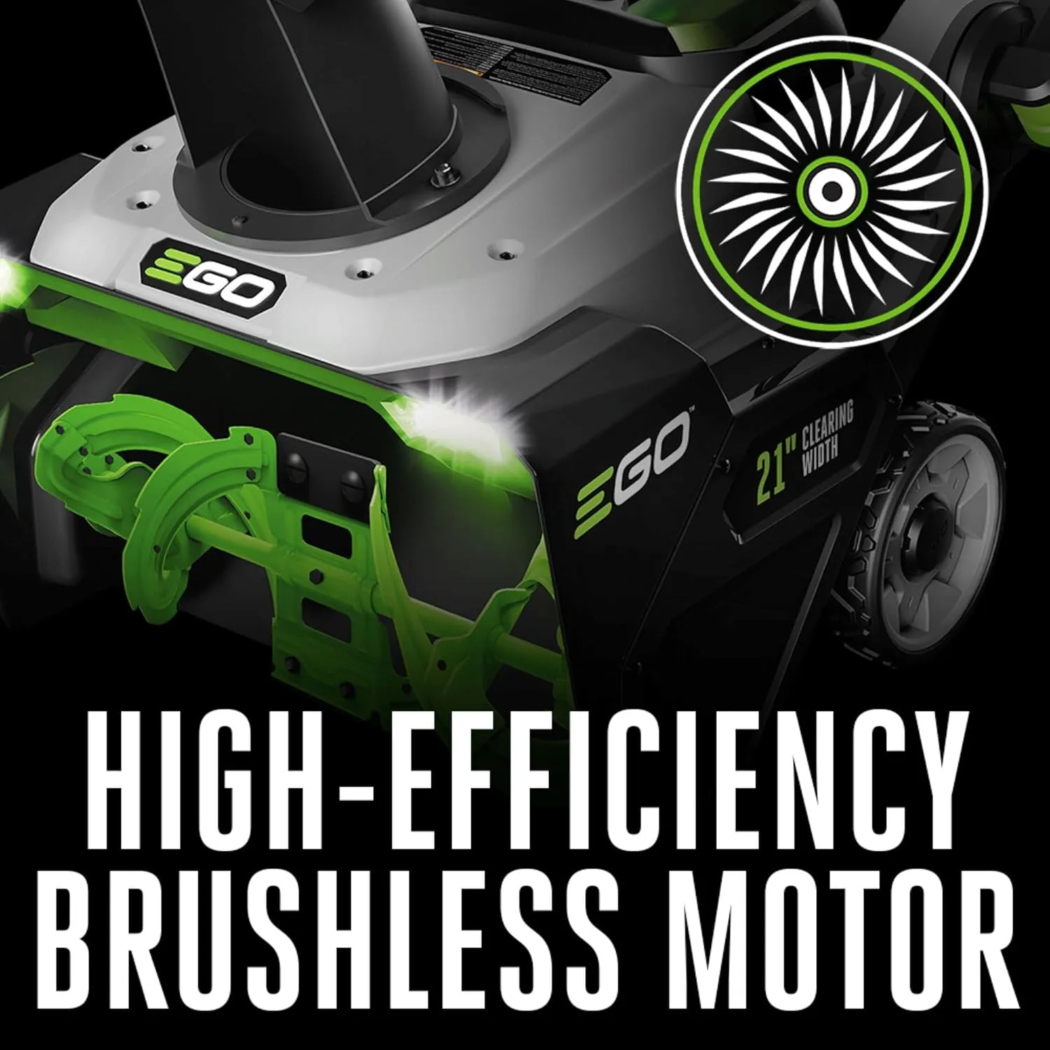 EGO POWER  21" Electric Snow Blower, Cordless Steel Auger, Includes (2) 56V 7.5Ah Batteries and Dual Port Charger - SNT2114