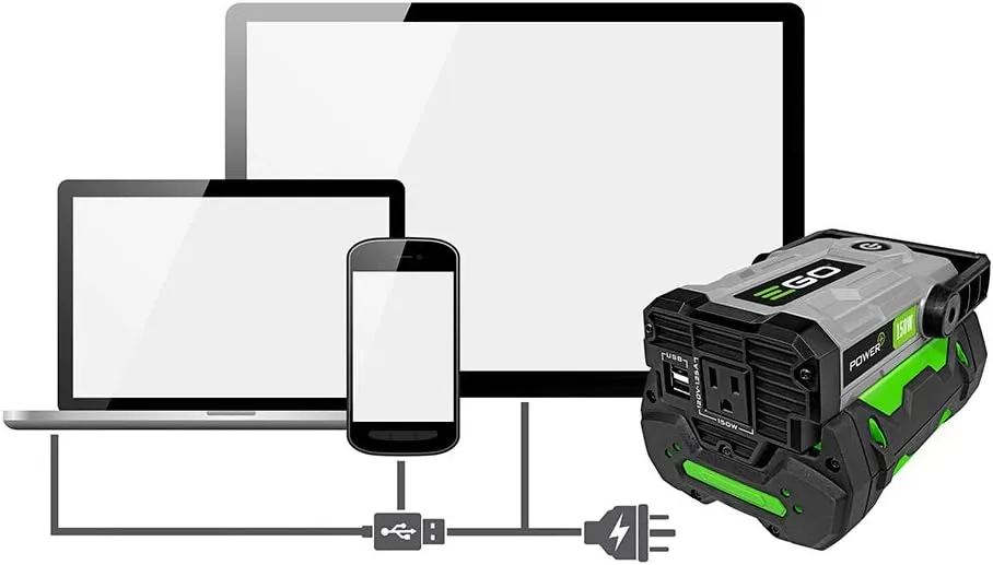 EGO POWER  Portable Inverter, 150W, Power Inverter Generator, Quiet, Battery and Charger Not Included - PAD1500