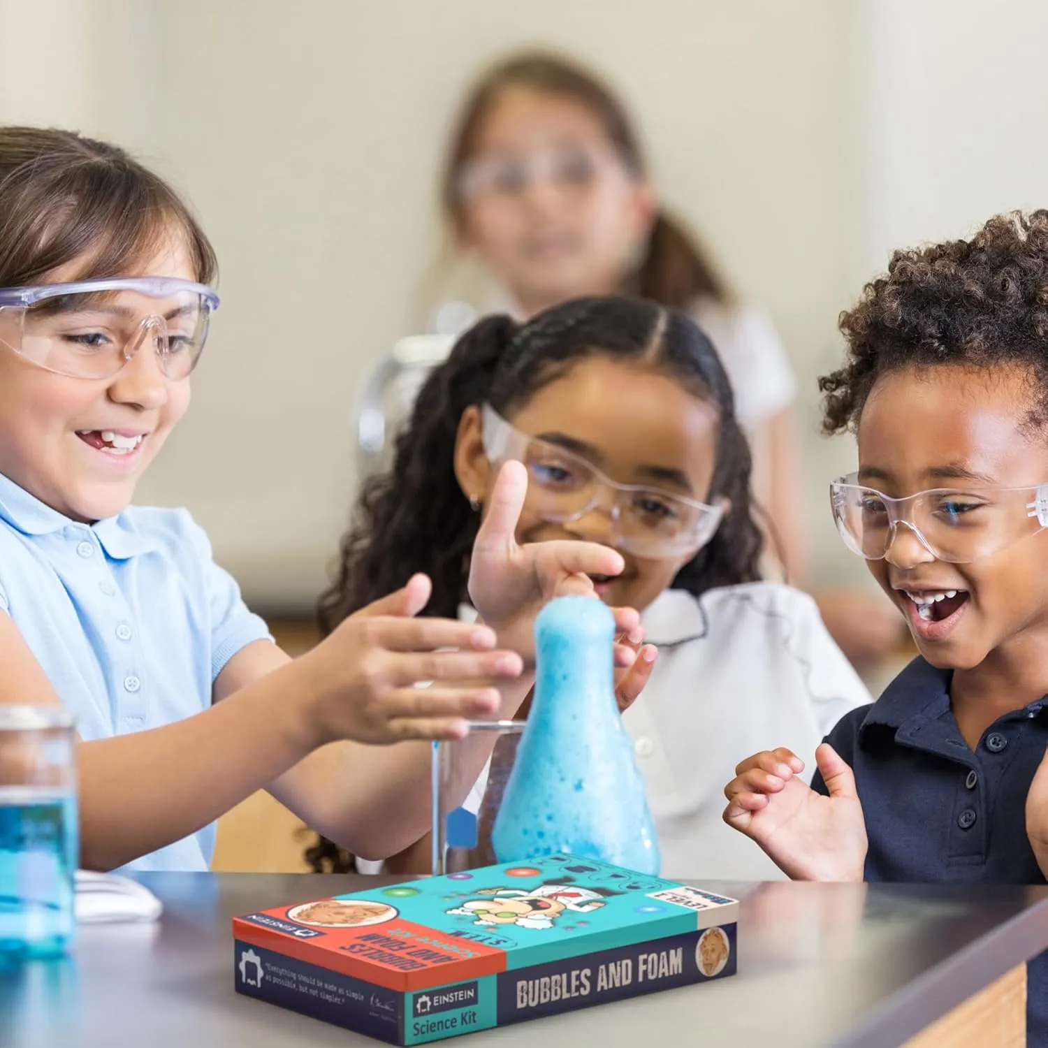 Einstein’s Bubbles and Foam LAB Science Kit for Kids. STEM for Boys & Girls Detailed Picture Guide Included.