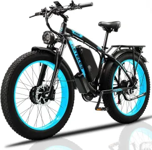 Electric Bike 1000W/2000W Motor, UL Certified, 48V 15/23AH Removable Battery, 26" Fat Tire All-Terrain Ebike, Aluminum Frame, Dual Hydraulic Suspension, Front and Rear Lights, 28-32MPH