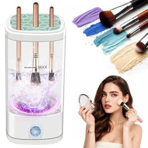Electric Makeup Brush Cleaner,Quick Efficient Makeup Cleaner For Cleaning and Drying All Brush Types, Portable Automatic Makeup Brush Cleaning Solution for Beauty Lovers
