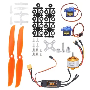 Electric Motor Kit, SG90 Servo 2212 KV2200 Brushless Motor, 6035 Propeller Accessory Kit for Rc Airplane Motor, Combo Kit Complete Motors for RC Plane Helicopter