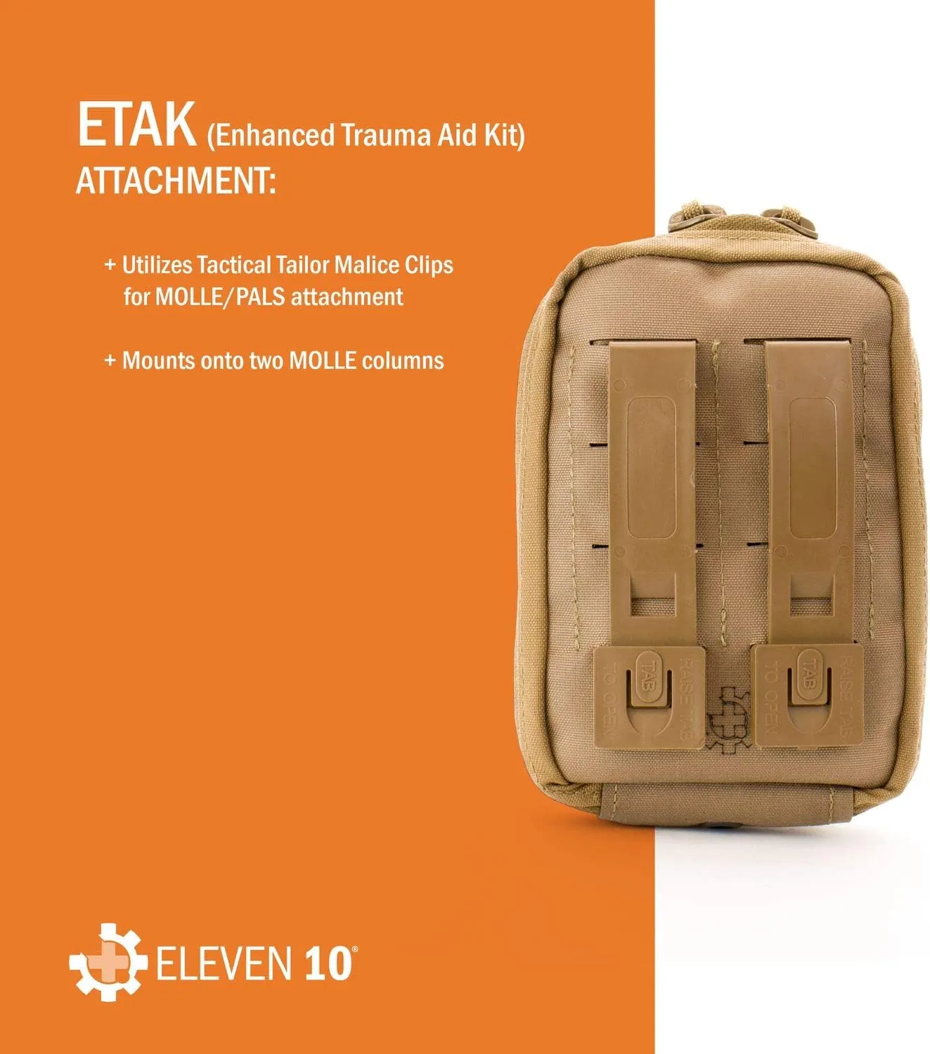 Eleven 10 ETAK (Enhanced Trauma Aid Kit) MOLLE Attachment, Multicam, Full Medical Kit