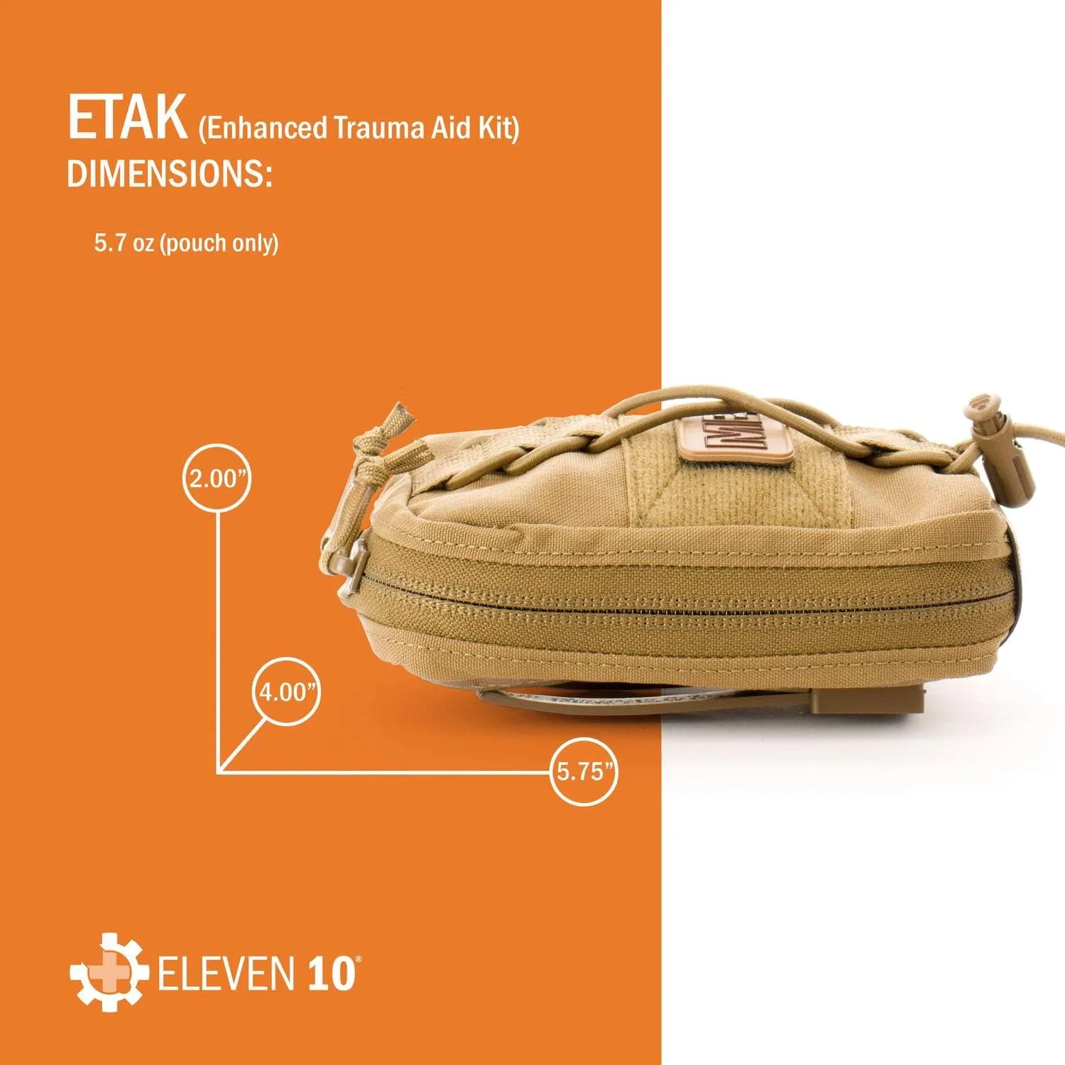 Eleven 10 ETAK (Enhanced Trauma Aid Kit) MOLLE Attachment, Multicam, Full Medical Kit
