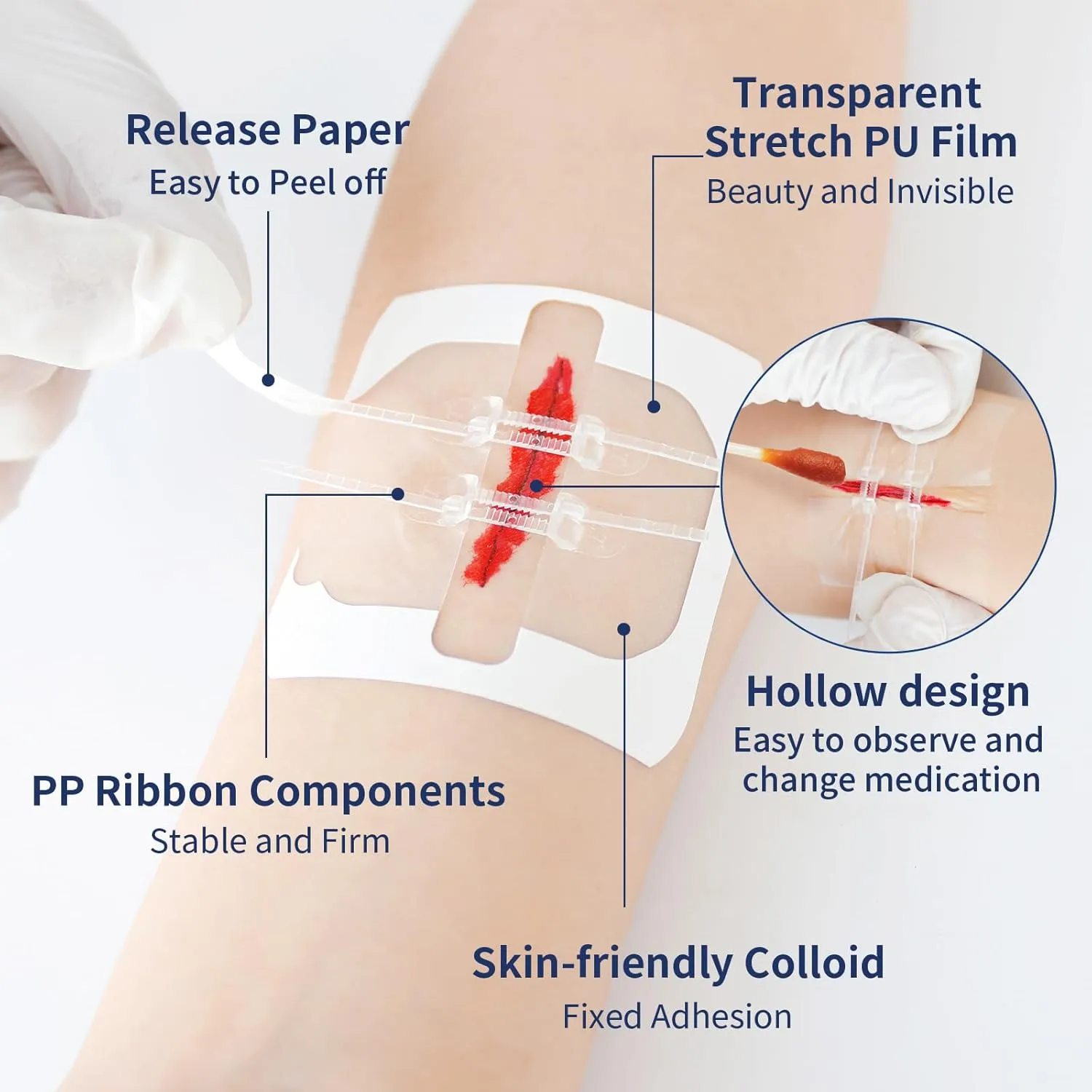 Emergency Wound Closure Device, 4 Pcs Butterfly Bandaids Closure Zippers, Repair Wounds Without Stitches, Quick Clot, Adjustable (4-Strap) (1002)