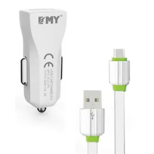 EMY MY-131 (Auto ID) 3.4A Premium Quality Universal Car Charger With Free Micro USB Cable