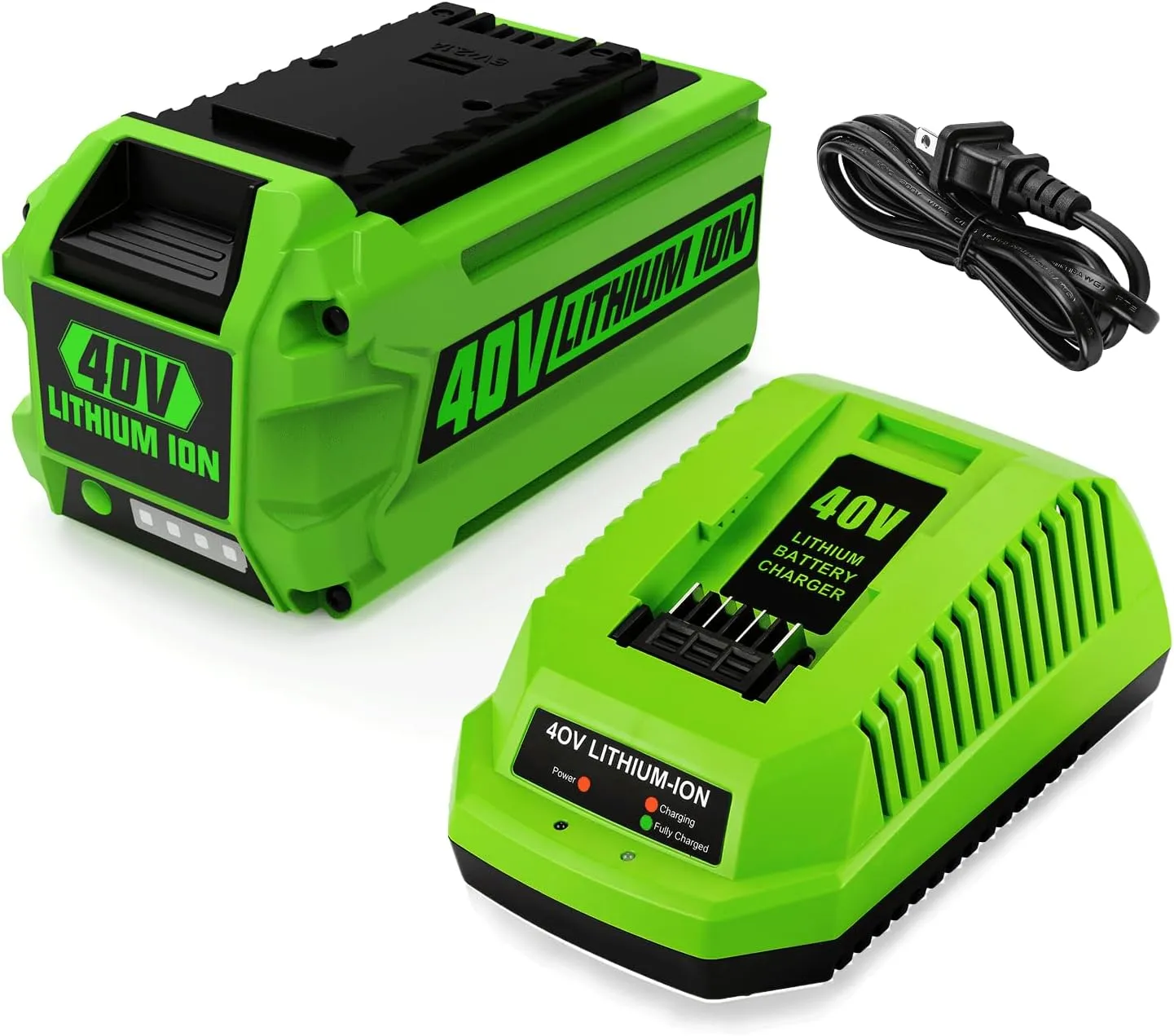 energup 6.5Ah 40Volt 29472 29462 Replacement for Greenworks 40V Battery and Charger 29482, for 40Volt G-MAX Tools 29252 20202 22262, with 40V Grennworks Charger