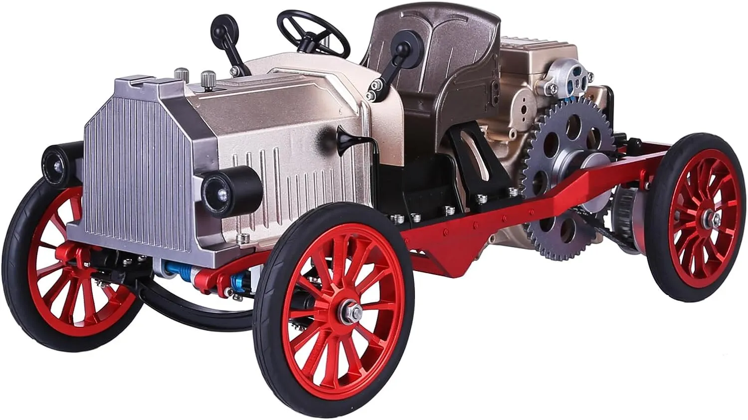 Engine Model Kit That Works, Mini Remote Control Electric Single-Cylinder Engine Vintage Classic Car DIY Metal Mechanical Model, Physics Science Experiment for Adult (310  PCS)