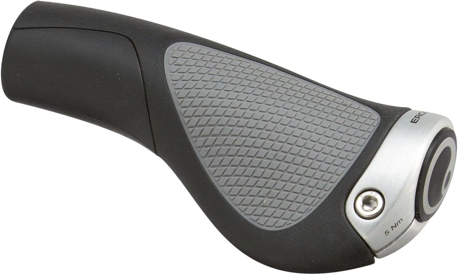 Ergon GP1 Mountain Bike Grips, Black/Gray, Rubber