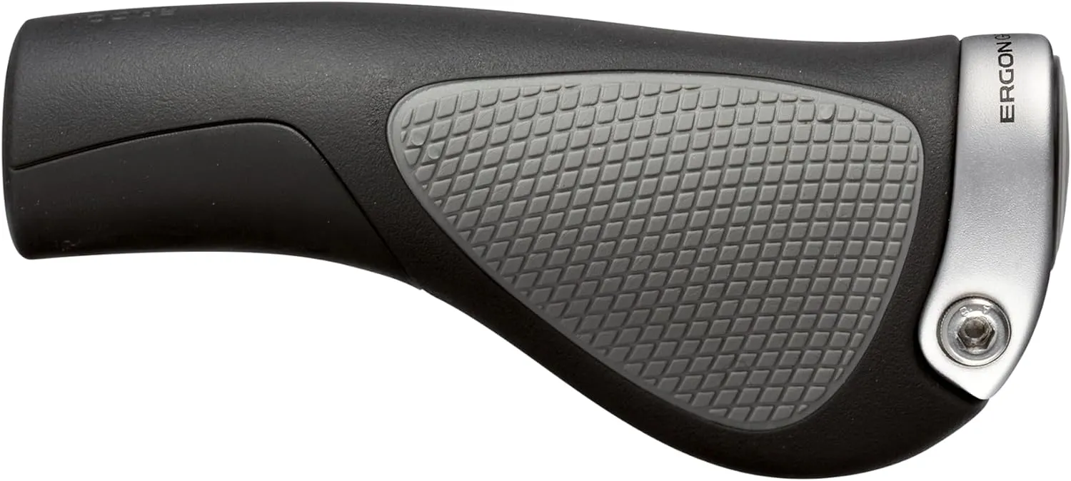 Ergon GP1 Mountain Bike Grips, Black/Gray, Rubber