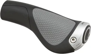 Ergon GP1 Mountain Bike Grips, Black/Gray, Rubber